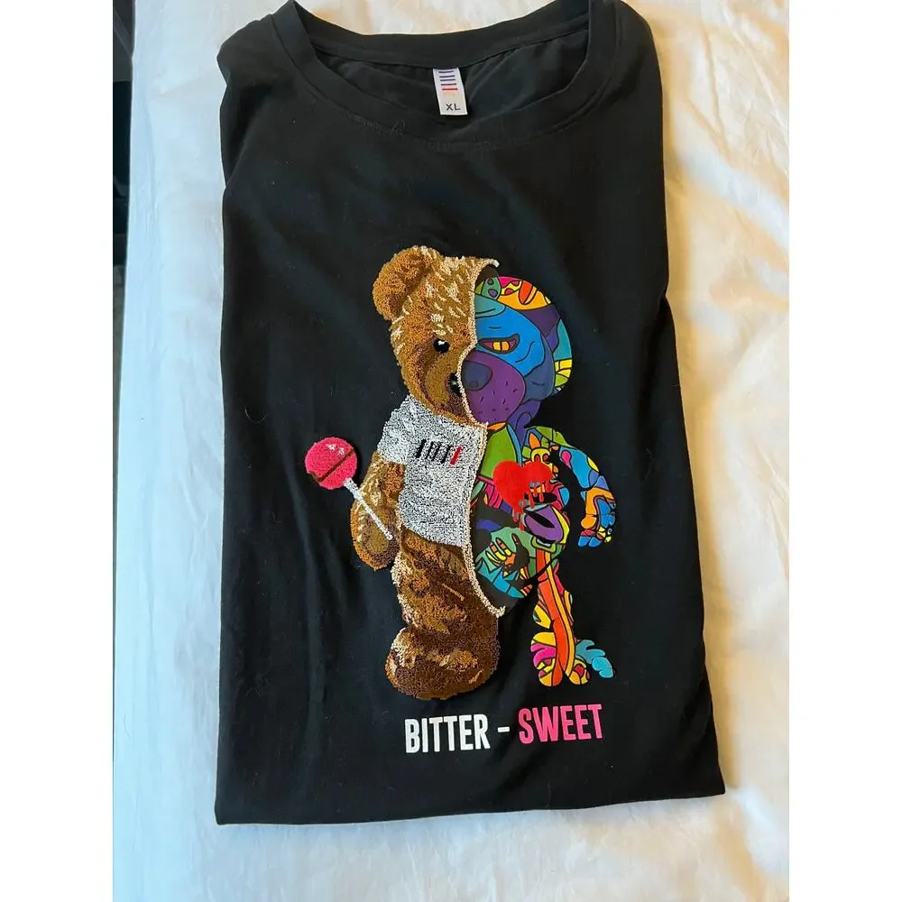 Fifth loop BITTER-SWEET Bear 3 D Graphic Mens T-shirt size XL